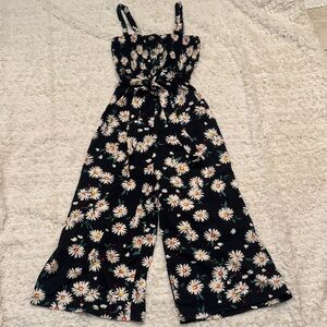 Floral Black Jumpsuit